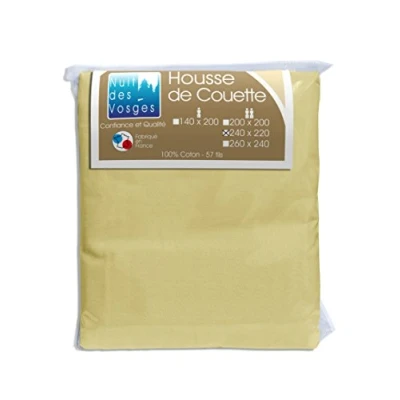 Afbeelding van Nuit des Vosges 2105537 Cotoval Dekbedovertrek Effen Kleur Katoen Beige 220 x 240 cm