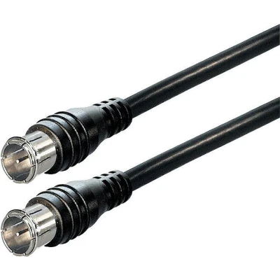 Afbeelding van F quick (m) coaxkabel / recht zwart 5 meter