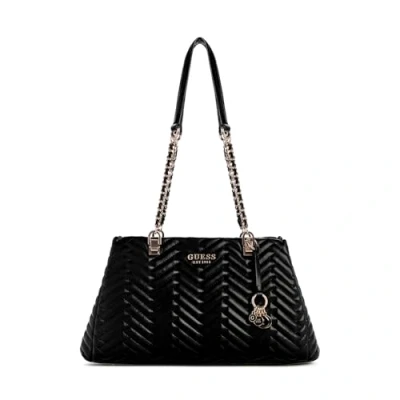 Afbeelding van Guess Anning Shoulder Satchel Handtas, Dames, Maat: One Size, Black