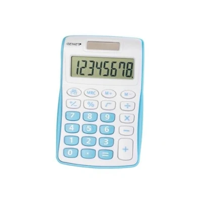 Afbeelding van Genie 120 B 8 cijferige rekenmachine (Dual Power (Solar en batterij), compact design) blauw