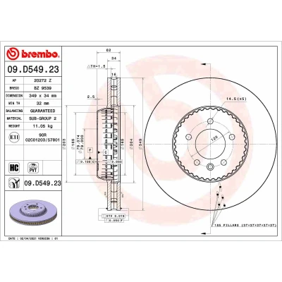 Afbeelding van Brembo Remschijven 09.D549.23