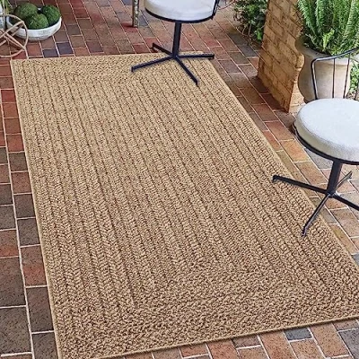 Afbeelding van Teppich Traum Modern en duurzaam outdoor tapijt met jute effect, perfect voor balkon, tuin terras, 60 x 90 cm
