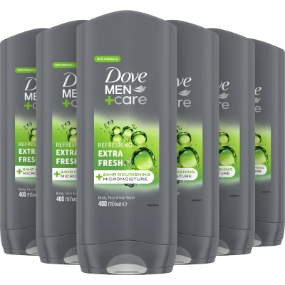 Afbeelding van 6x Dove Douchegel Men+ Care Extra Fresh 400 ml