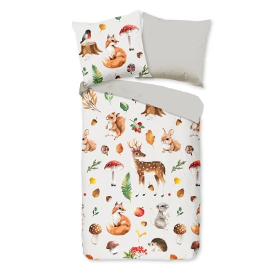 Afbeelding van Good Morning Kinderdekbedovertrek &quot;dieren&quot; Multi (135x200 cm) Katoen Flanel