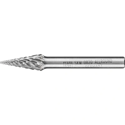 Afbeelding van PFERD 21001035 Freesstift Hardmetaal Spitse kegel Lengte 60 mm Afmeting, Ø 8 Werklengte 20 Schachtdiameter 6 1 stuks