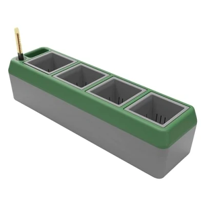 Afbeelding van Bio Green Provence Self 4 Herb Window Boxes Waterniveau indicator vensterbank plantenbak met afneembare manden modern potontwerp praktisch en eenvoudig te gebruiken, grijs, donkergroen