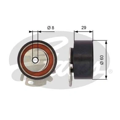 Afbeelding van Gates Spanrol distributieriem T43068