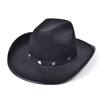 Afbeelding van Rubies Carnaval verkleed hoed voor een cowboy met studs zwart polyester heren/dames