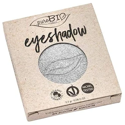 Afbeelding van PUROBIO Compacte glanzende oogschaduw in wafel, nr. 23 zilver, navulverpakking 2,50 g