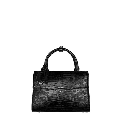 Afbeelding van SOCHA Dames Laptoptas / Tablettas 10 inch Tiny Tip Croco Zwart