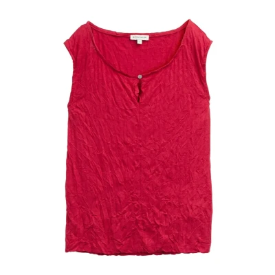 Afbeelding van TOM Tailor Crinkle MIT Schlitzdetail Blouse, Dames, Maat: XXL, Raspberry red