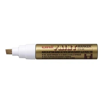 Afbeelding van UNI Paint PX 30 Gouden Marker 4 8,5 mm Beitelpunt Verfstift Op Oliebasis, Geschikt Voor Vele Ondergronden Zoals; Glas, Papier, Ceramiek, Plastic of Metaal