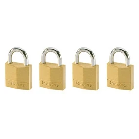 Afbeelding van Hangslot MasterLock 4 gelijksluitend messing 30mm