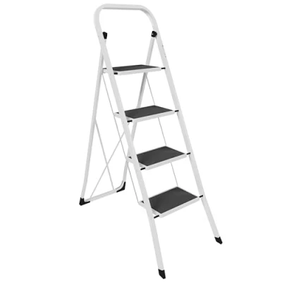 Afbeelding van Home Vida 4 staps stalen draagbare opvouwbare zware ladder meerkleurig