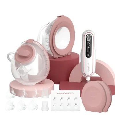 Afbeelding van Momcozy V2 Pro Borstkolf, ultralicht, handsfree en draagbaar, met verbeterde DoubleFit flens, stille lekvrije elektrische pomp, 3 modi, 9 standen, 17/19/21/24 mm