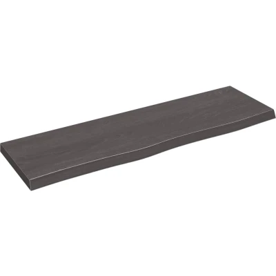 Afbeelding van Wastafelblad 100x30x4 cm behandeld massief hout donkergrijs