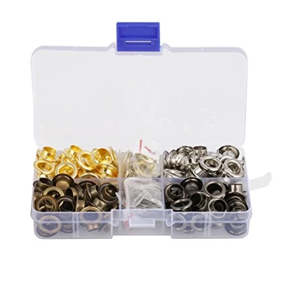 Afbeelding van Grommet Tool Kit 140 Set/Doos 8mm Binnendiameter Messing Oogje Set voor Canvas Kleding en Lederen DIY Craft Washer Self Backing