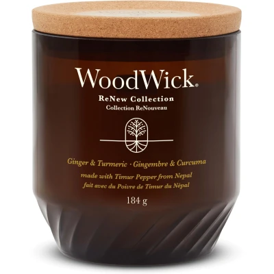 Afbeelding van WoodWick Geurkaars Medium ReNew Ginger &amp; Tumeric 9.5 cm / ø 8