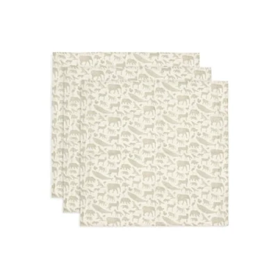 Afbeelding van Jollein Hydrofiele Doek Small Animals Olive Green 3 Stuks