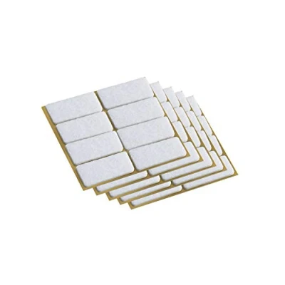 Afbeelding van Metafranc Viltglijders zelfklevend effectieve bescherming van uw meubels en stoelen / meubelglijders set voor gevoelige vloeren stoelglijders vloerglijders 22 x 36 mm (40 Stuk) wit