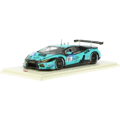 Afbeelding van De 1:43 Diecast modelauto van Lamborghini Huracan GT3 Team Konrad Motorsport #11 24H Nurburgring 2019.De coureurs waren M. Mapelli / H. Still C. Engelhart en D. Farnbacher.Dit model is beperkt met 300ocs. fabrikant het schaalmo
