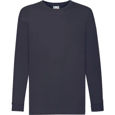 Afbeelding van Fruit Of The Loom T shirt met lange mouwen voor kinderen / kindjes (Donker Marine)