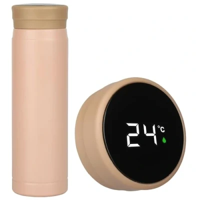 Afbeelding van Belle Vous Pink Travel Coffee Mug with Smart LED Temperature Display 280ml/9.5oz Stainless Steel Vacuum Insulated Bottle Double Walled Cup for Hot and Cold Drinks Including Tea, &amp; Water