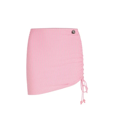 Afbeelding van KARL Lagerfeld Beachwear Pareo IKON Striped Minirok whitepink stripe, Dames, Maat: Large, White pink stripe