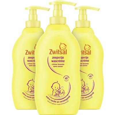 Afbeelding van Zwitsal Zeepvrije Wascreme 3 x 400ml Voordeelpack