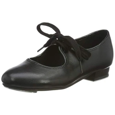 Afbeelding van Roch Valley Lage hak PU Tap Shoes Comfortabele tapschoenen met aangepaste teen en hiel tappen, Zwart, 38.5 EU