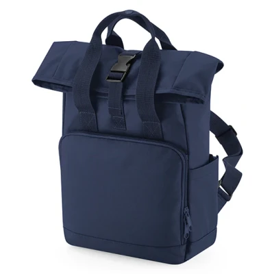 Afbeelding van Recycled Mini Twin Handle Roll Top Backpack BagBase Junior 9 Liter Navy Dusk