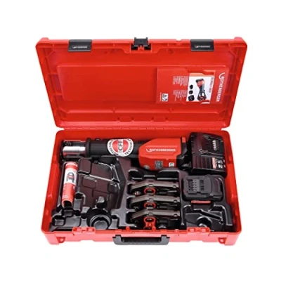 Afbeelding van Rothenberger romax 4000 persmachineset m in kunststof koffer met lader 1x accu 18v 4 0 ah li ion persbekken 15 22 28mm 1000001927