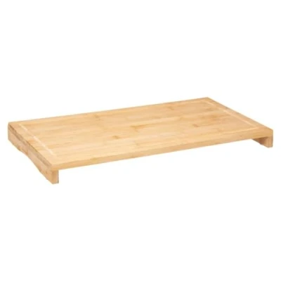 Afbeelding van Grote snijplank/serveerplank op pootjes rechthoek 52 x 28 cm van bamboe hout Snijplanken