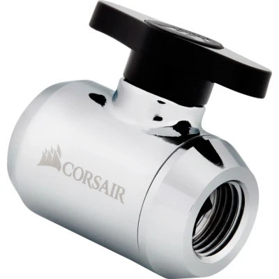 Afbeelding van Corsair Hydro X Series, XF kogelventiel (G1/4&quot; BSPP adapterschroefdraad, messing vervaardigde duurzaamheid, tweetraps afdichting, hoogwaardige coating, ontworpen voor hoge debieten) chroom