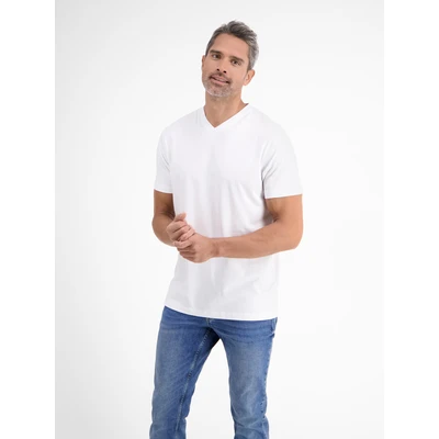 Afbeelding van Lerros Vausschnitt Doppelpack Regular FIT Tshirt basic, Heren, Maat: Medium, White
