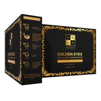 Afbeelding van Velveux Collageen oogmasker 24 STUKS (12 paar) wallen en donkere kringen oogpads hydrogel pads gezichtsmaskers verzorging eye patches