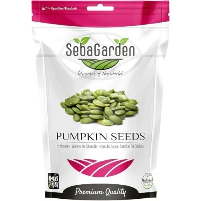 Afbeelding van Seba Garden Pompoenpitten 1000g AA Grade Raw Protein Source GWS (Gekweekt Zonder Schil) Hoog Vezelgehalte IJzerbron GMO vrij (AA Klasse)