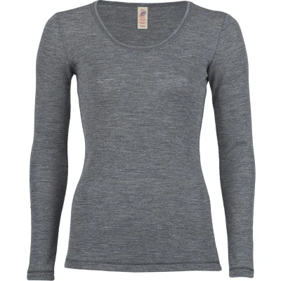 Afbeelding van Engel Natuur, onderhemd voor dames, lange mouwen, 100% wol (kbT), leisteen, 38/40 NL