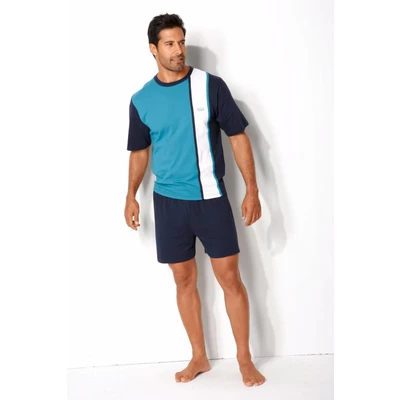 Afbeelding van H.I.S Pyjama kort navy / turquoise wit
