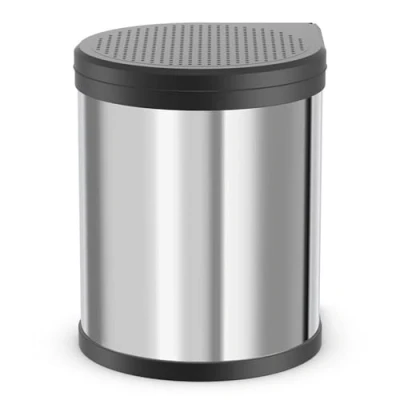Afbeelding van Hailo CompactBox M Afvalemmer, inbouw Swing vuilnisemmer van roestvrij staal voor keuken en badkamer, 15 liter keukenafvalemmer met uitneembare binnenemmer