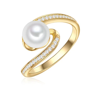 Afbeelding van Valero Pearls Ring goudgeel / zilver parelwit