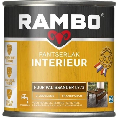 Afbeelding van Rambo Interieur Lak Transparant Zijdeglans Puur Palissander 0773 0,75 liter