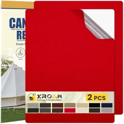 Afbeelding van zelfklevende stof, 21 x 30 cm, waterdichte stoftape, canvas patches voor outdoor meubels, bootafdekkingen, banken, tenten, loungestoelen, zonwering, rood