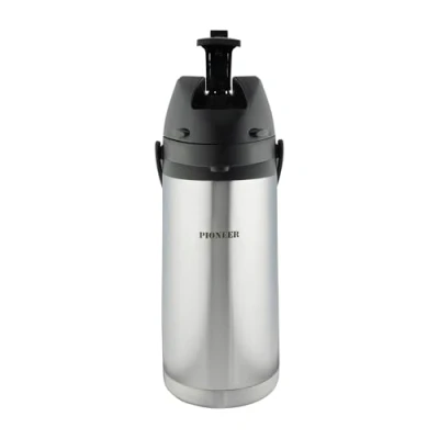 Afbeelding van Pioneer Flasks roestvrijstalen hendelpan, Airpot warm koud water, thee, koffiedispenser voor conferenties, evenementen, 1,9 liter, zilver (SS19HC)