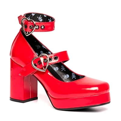 Afbeelding van LAMODA Chrome Heart Platform Heels, EU 41, Rood patent, 41