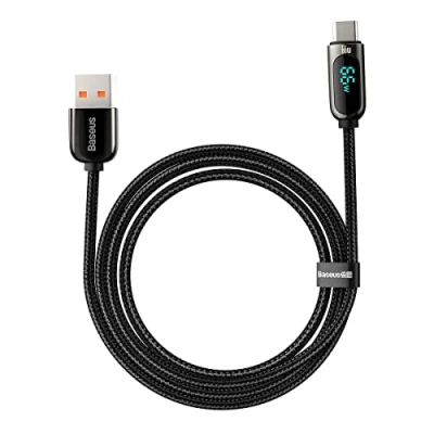 Afbeelding van Baseus CASX020001, 1 m, USB A, C, Zwart met display