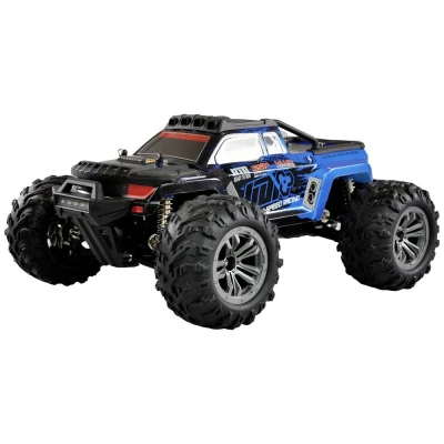 Afbeelding van Amewi Daphoenodon Blauw Brushed 1:12 RC auto Elektro Monstertruck 4WD RTR 2,4 GHz Incl. accu en lader, Met lichteffect