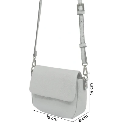 Afbeelding van FREDsBRUDER Leren Schoudertas Happy Collection Mieze Crossbody Bag Sky Blue Grijs