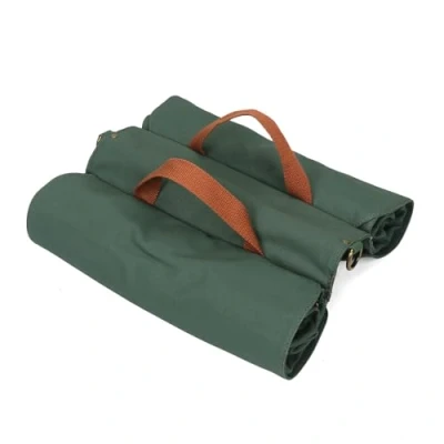 Afbeelding van TOURBON Waterdichte canvas fiets achterbank drager bagage opbergtas fietsen dubbele oprolbare fietstas achtertas (legergroen)