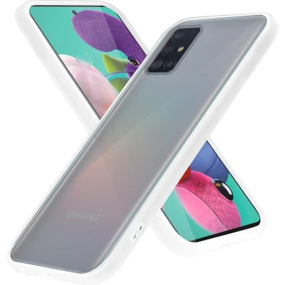 Afbeelding van Cadorabo Hoesje geschikt voor Samsung Galaxy A51 4G / M40s in Mat Transparant Hybride beschermhoes met TPU siliconen Case Cover binnenkant en matte plastic achterkant